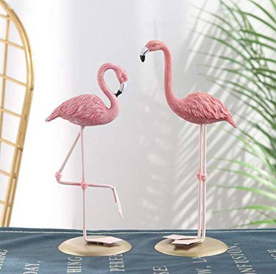 Flamingo Interior Decor Pink Ornament Cute Decorative Resin Bird Ornament Set of 3 HP0131 of (YISHUI) (Set 3)