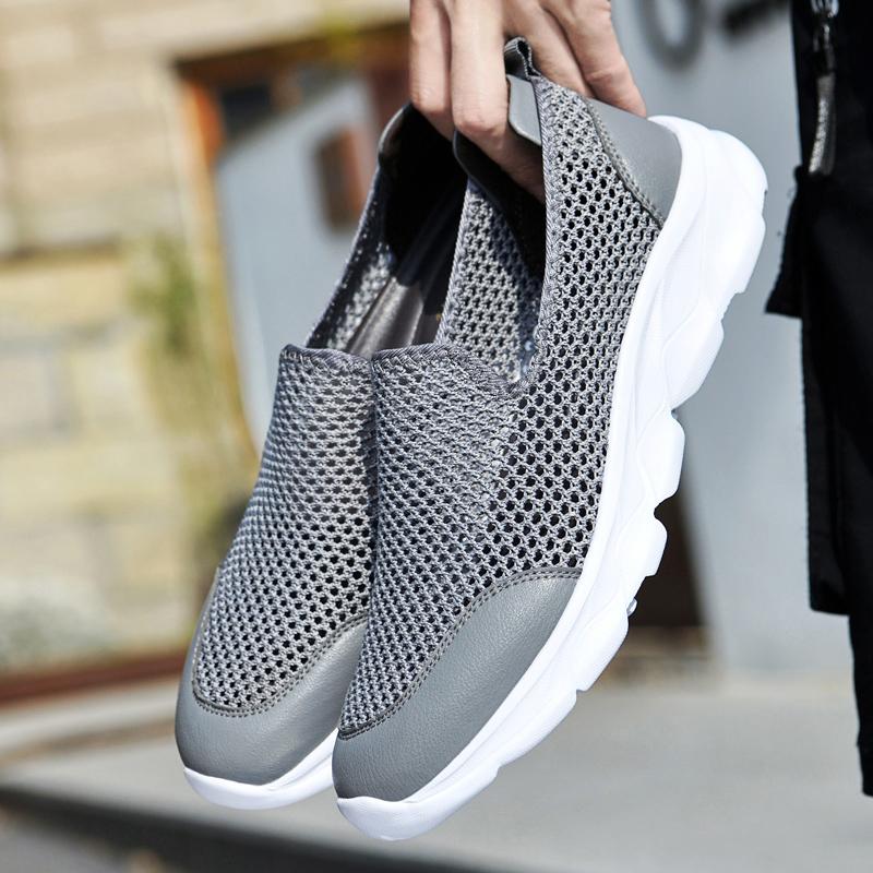 Fashion Luxury Brand Mens Loafers New Men Summer Comfortable Casual Shoes Slip-on Breathable Air Mesh Flats Handmade Trainers Sneakers