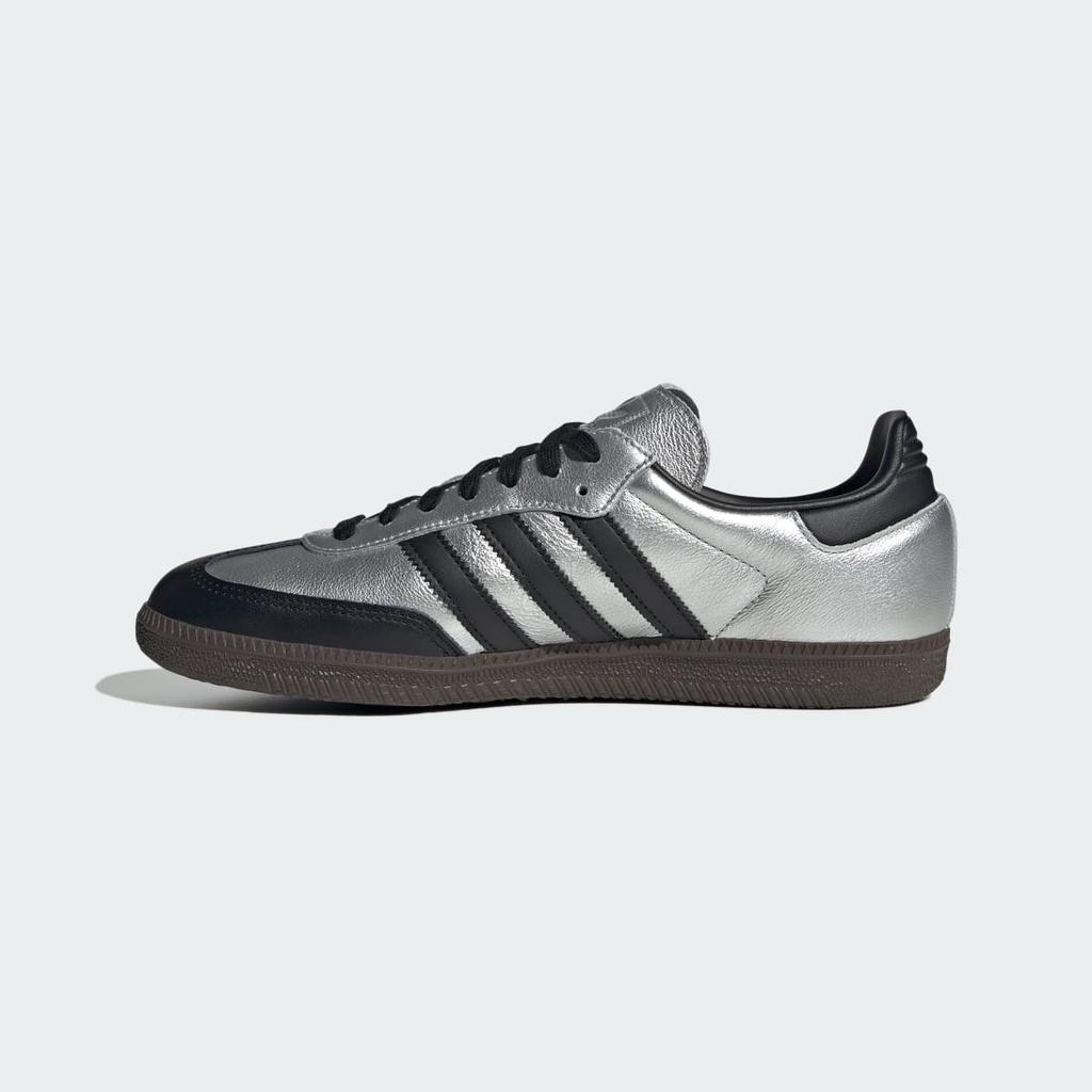 adidas Samba OG Shoes KI8464 Unisex Originals Sneakers Silver Metallic / Core Black / Dark Brown