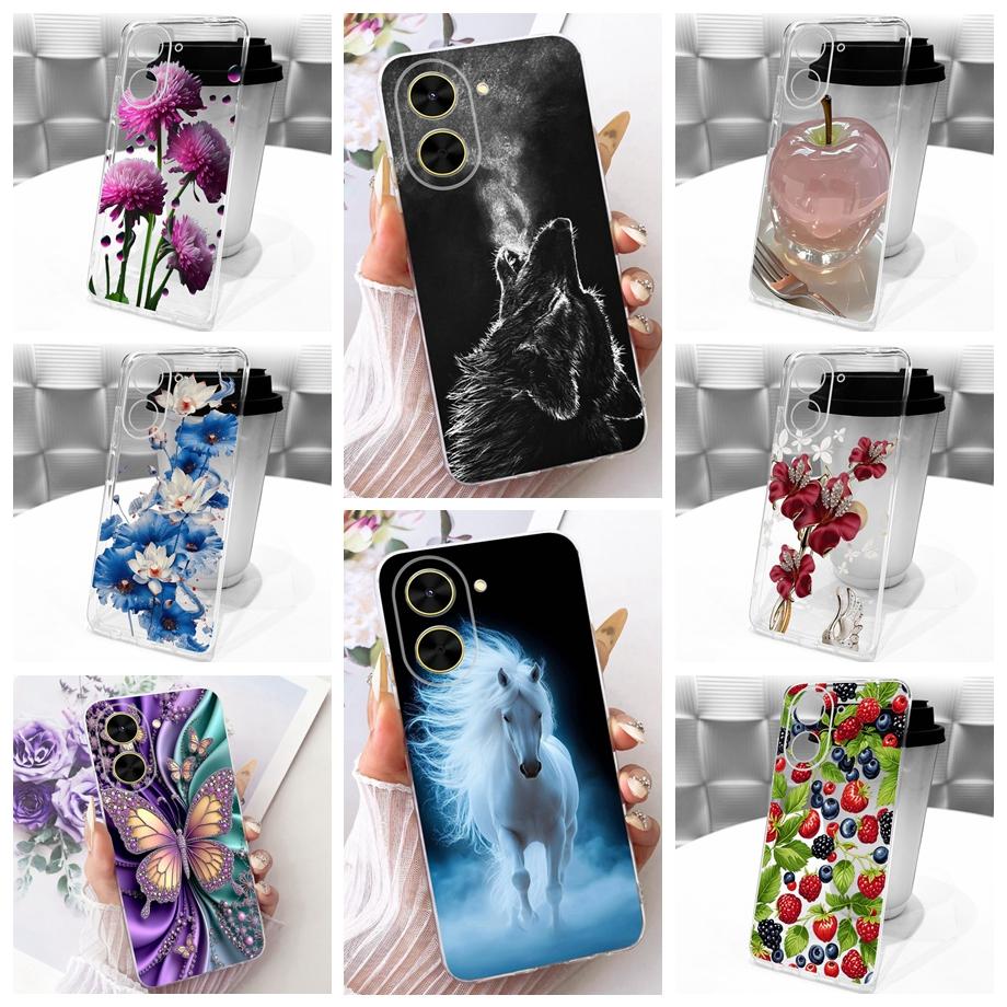 For Xiaomi Redmi A5 NFC A5 Europe Global Phone Case Flower Butterfly Bowknot Bumper Soft Silicone Clear Fundas For Poco C71 4G