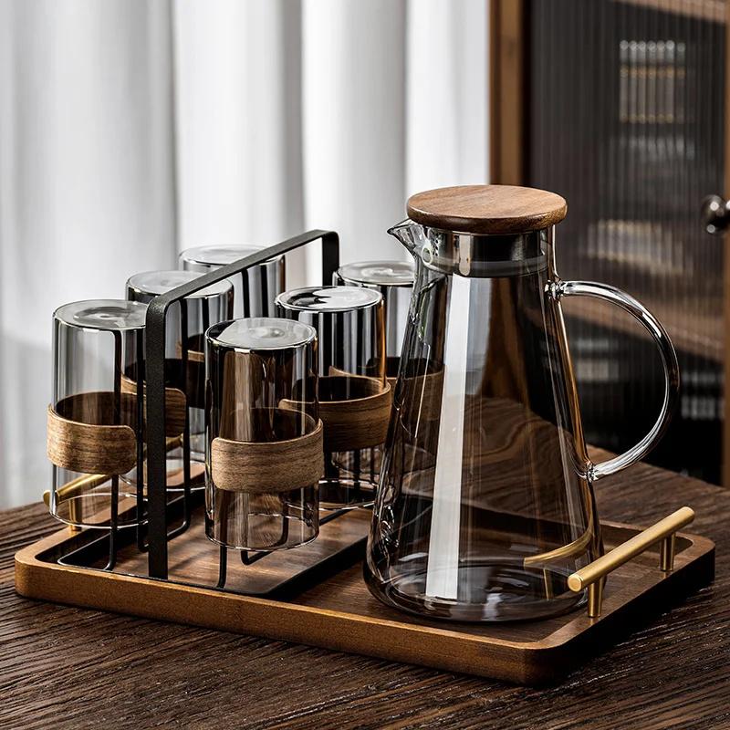 Heat Resistant Glass Cups Premium Tea Brewing Kettle Household Living Room Hospitality Tea Accessories Water Pitcher With Carafe