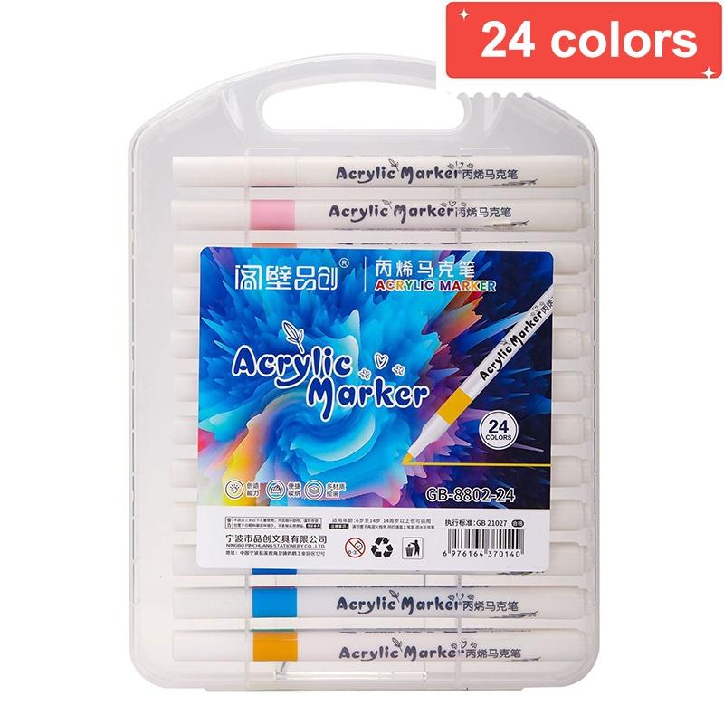 Acrylic Paint Marker Set Odorless Water Based 12/24/36/48/60Pcs for Holiday Decoration DIY Handcraft Making