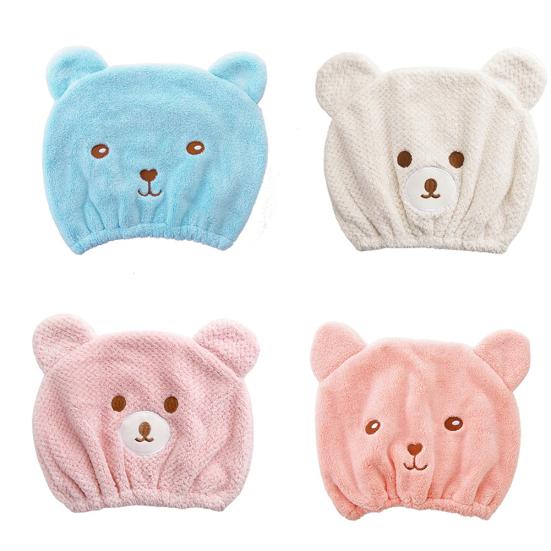 Niedlicher Bär, wasserabsorbierende Dusche, schnelltrocknende Haarmütze, Kopfwickel, Handtuch, Badekappe