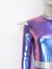 Rollkragen Langarm Metallisch Farbblock Body Unsichtbarer Reißverschluss Hinten Trikot Damen Alien Cosplay Bühnenperformance Kostüm
