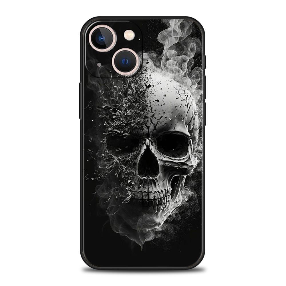 Phone Case For iPhone 17 16e 15 14 13 12 11 Pro Max SE 7 8 Plus Shell iPhone 16 Soft TPU Cover Hard Pink Purple Skull