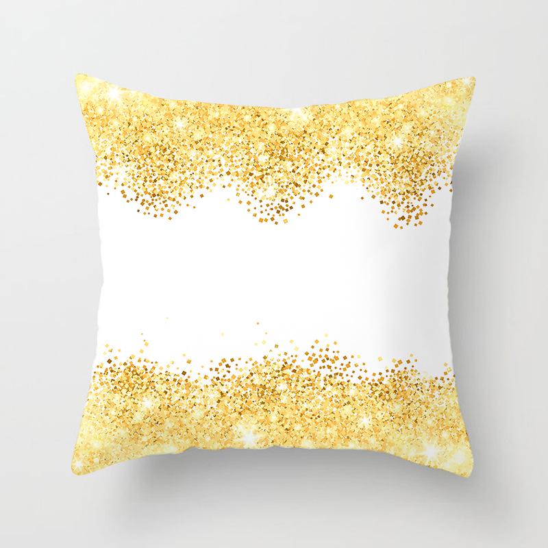 Sofa Pillow Cover, Cushion Cover, Nordic Home Textile Fabrics, Simple Golden Digital Printing