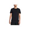 Under Armour Iso-Chill Running Striped Short Sleeve T-Shirt Men Tops Black 1376518-004