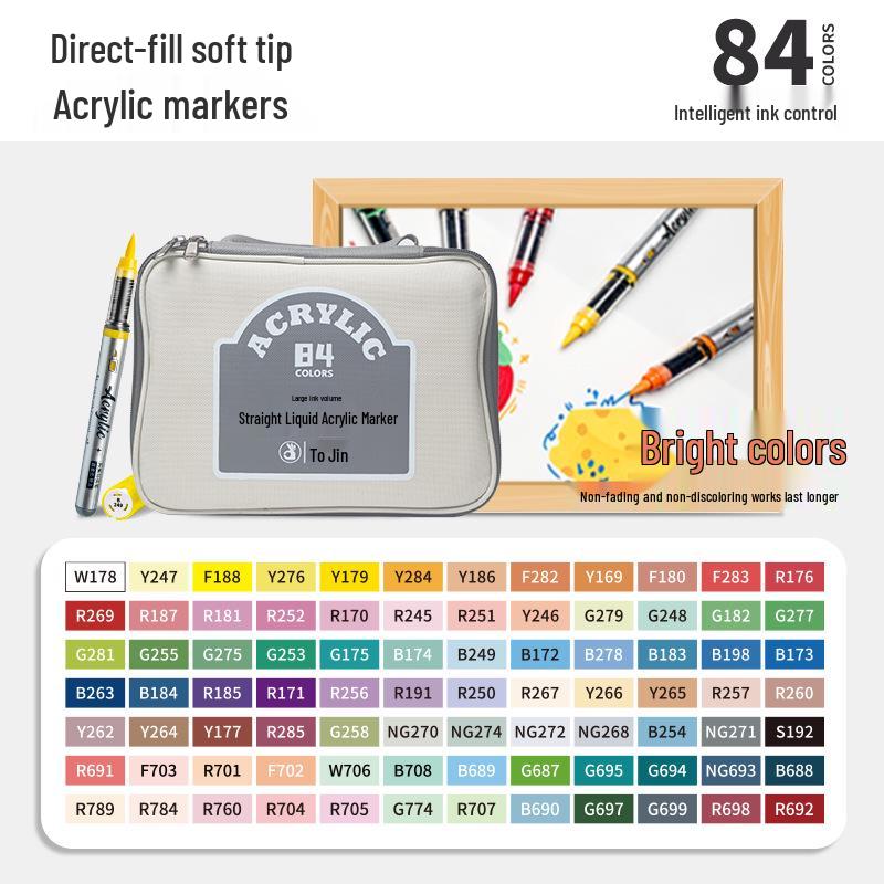 Zhi Jin Liquid Acrylic Marker - Soft Tip, Opaque Watercolor Pen for DIY Graffiti & Elementary School Art.