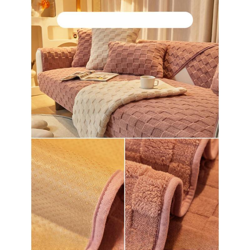 Sofa Cushion Short Plush Three Concubine Four Seasons Universal Non-Slip Seat Cover Cover Cover Cloth
