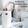 Umidificatore d'aria 2l Doppio ugello Diffusore di aroma e fragranza per oli essenziali Diffusore per aromaterapia a ultrasuoni con display dell'umidità