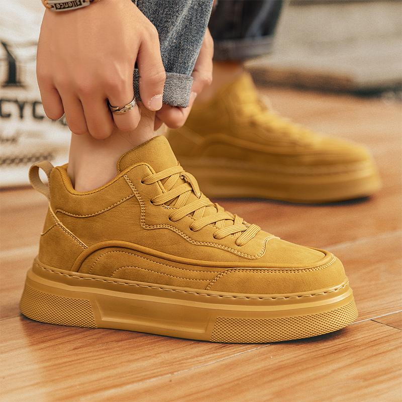 Fashion New Retro Autumn Winter Men's Ankle Shoes Classic Leather Casual Boots Fashion Comfort Mens Desert Boots Warm Lace-Up Male Shoes