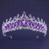 Baroque Red Green Blue Crystal Water Drop Tiara Crown Rhinestone Pageant Diadem Headpiece Bride Wedding & Prom Queen Crown