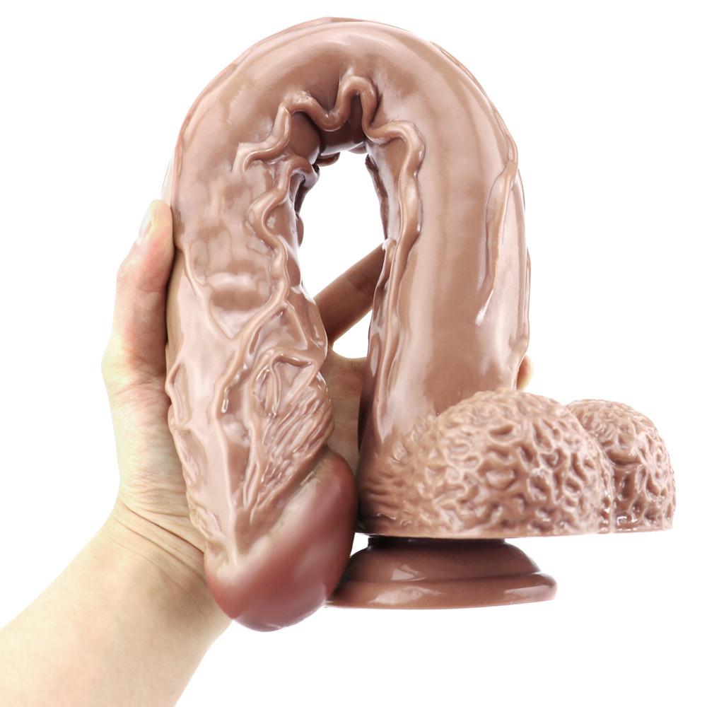 Dildo realist de 42 cm, cu ventuză, cu mâinile libere, Material sigur pentru corp și jucărie sexuală pentru femeie adultă Dildo pentru adulți pentru anal