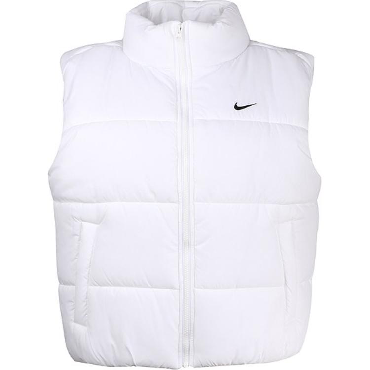 Nike Stand Collar Logo Zip Vest Women vest White FZ5923-100 XS