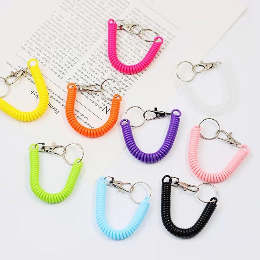 

10шт висувний пластиковий телефон весна 10шт анти-втрата брелок нова еластична мотузка кемпінг 10pcs-mix color