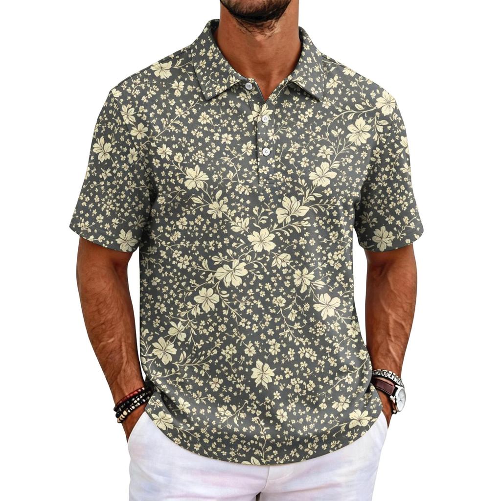 Herren Lässiges Hawaiihemd, Entspannte Passform Kurzarm-Oberteil, Vielseitige Sommerkleidung