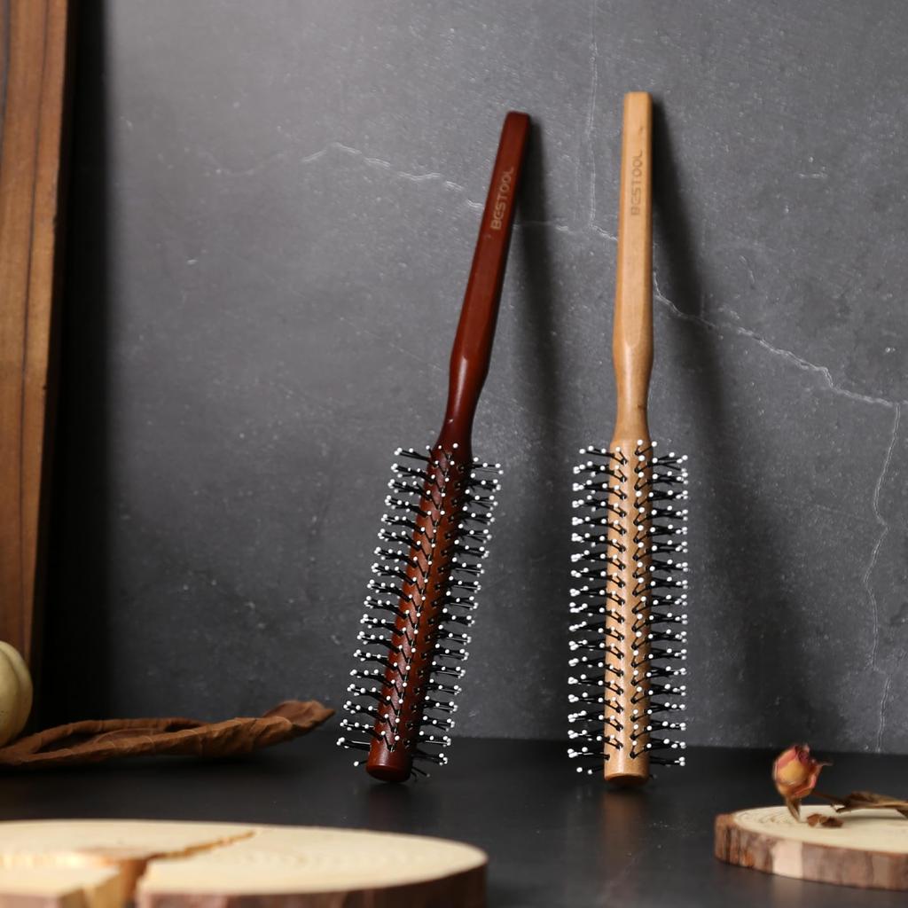 BESTOOL Roll Wooden Hair Premium for Men and Blow and Heat Shiny Beautiful Hair Care Brush, Comb, Care, Comb, Women, Dry, Curl, More, Resistant,