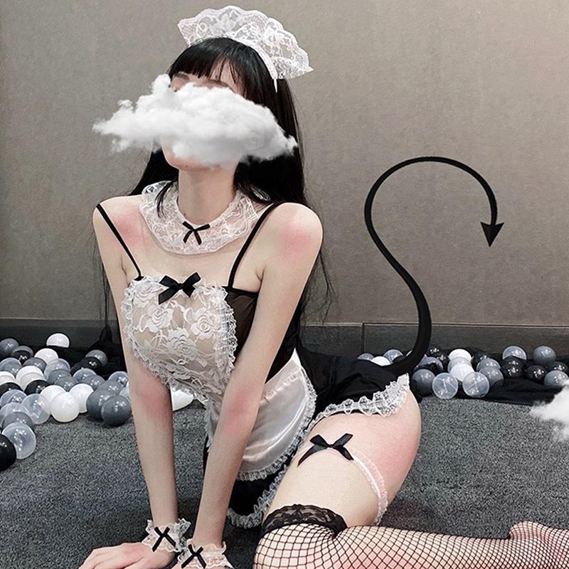 Mašle Krajka Cosplay Služka Uniforma Lingerie Sexy Halloweenské Kostýmy pro Hraní Rolí