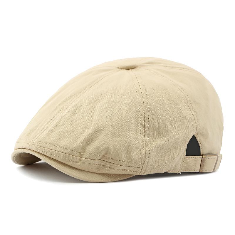 

Однотонна восьмикутна кепка. Чоловіча кепка художника. Жіноча кепка для газетників бежевий