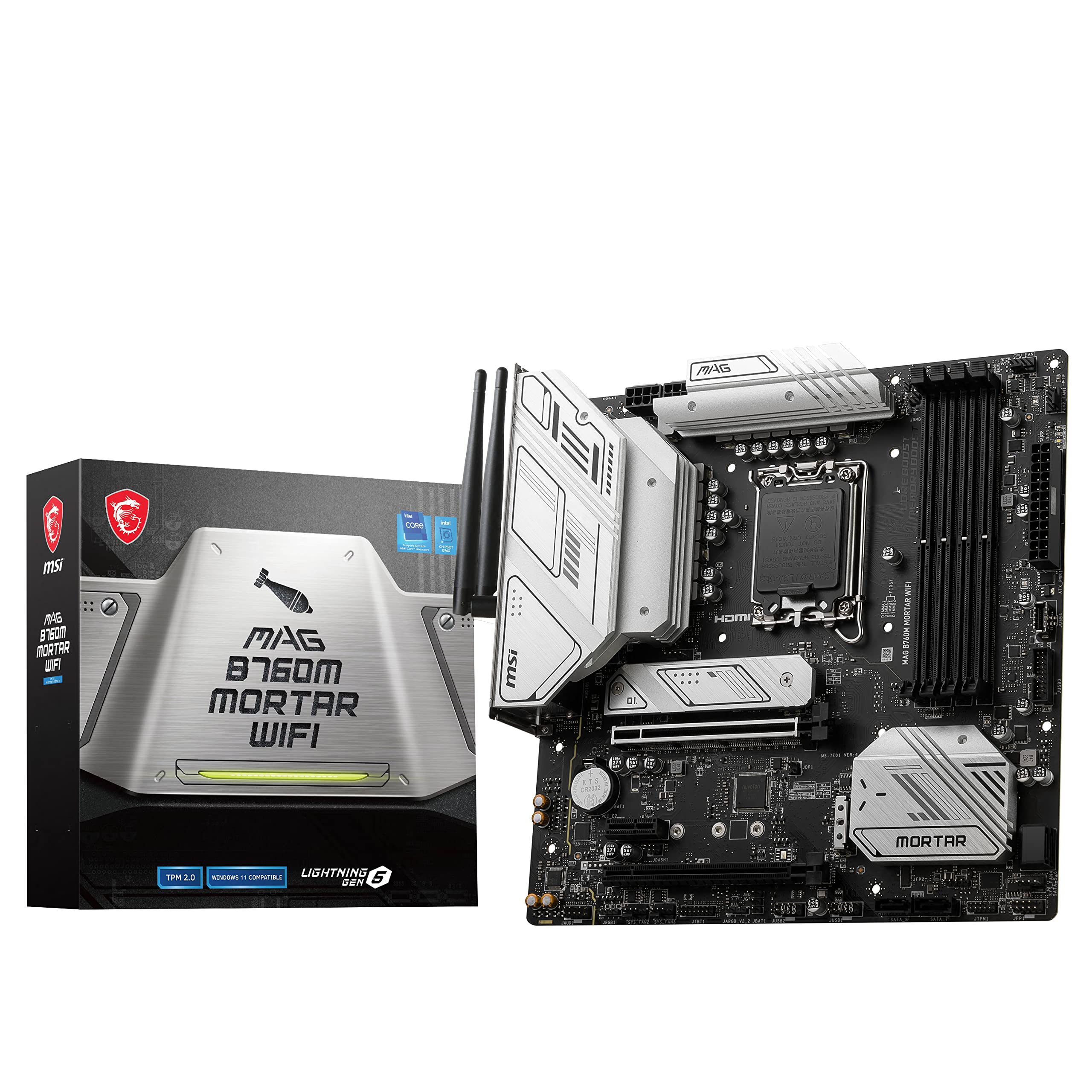 

MSI MAG B760M MORTAR WIFI DDR5 Чипсет Материнська плата MB5993 LGA1700/B760 Micro-ATX