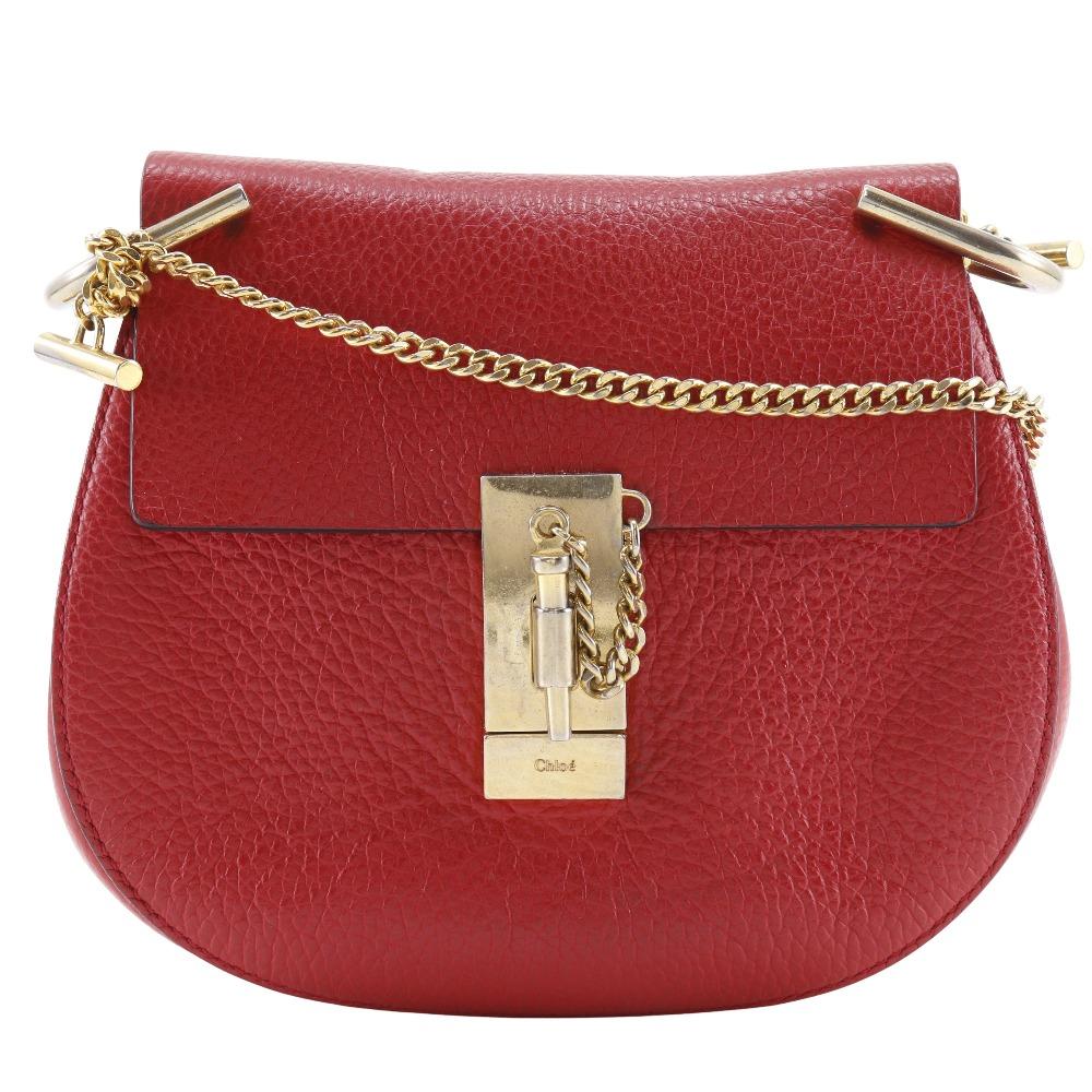 

Chloe Drew Shoulder Bag ChainShoulder Red Calfskin Women Used