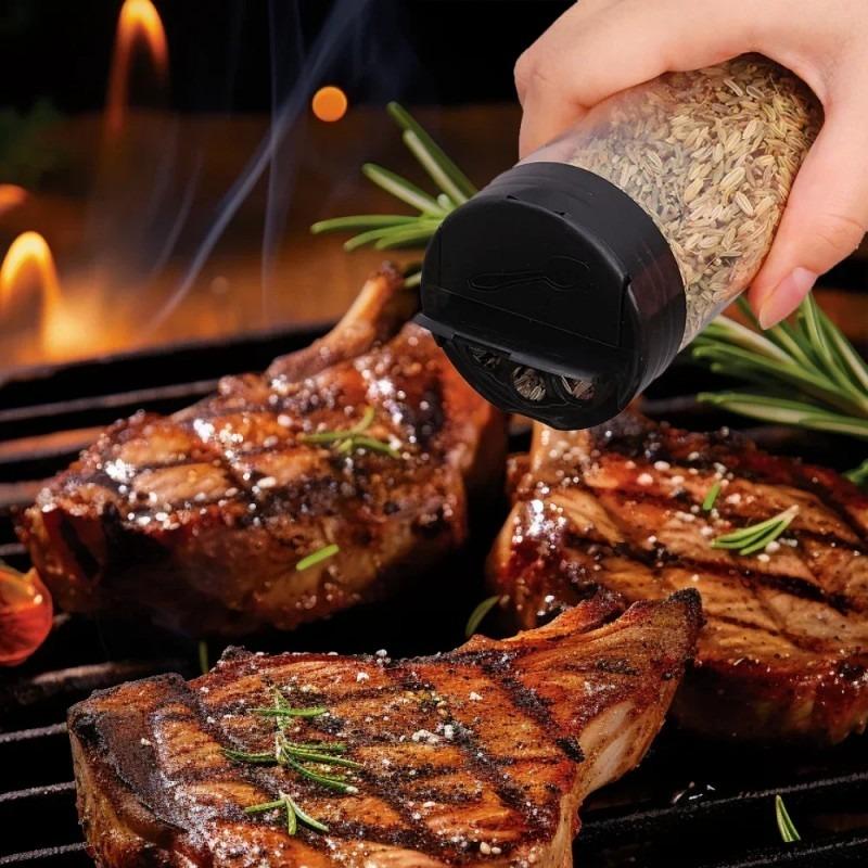 Plastik Transparente Gewürzflaschen Küche Pulver Aufbewahrungsdose Salz Pfefferstreuer Barbecue Gewürzdosen Gewürzbox Flasche