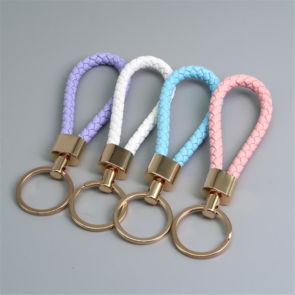 Handcraft Braided Sturdy Leather Keychain With Zinc Alloy Materials Clasp Accessory for Everyday Use and Gifts Giving