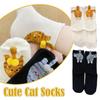 2 Paar Mittelhohe Socken Katze Ei Lustige Crew-Socken für Damen Mädchen Abstrakt Sommerstil Seltsam Niedlich Lange Socke Weihnachtsgeschenke