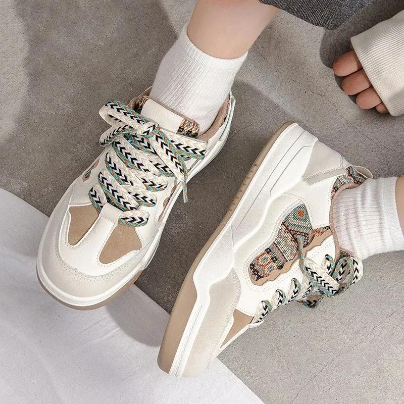 Women's Sneakers Spring Casual Thick Bottom Designer Sneakers Breathable Lace-up Colorful Shoes Womens Running Shoes Zapatillas