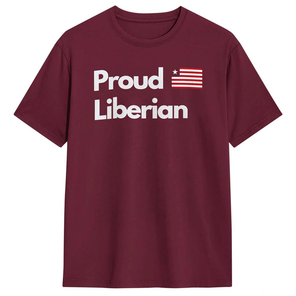 Liberia Independence Day Mens T Shirts Proud Liberian Novelty Tees Short Sleeve Crewneck Tshirt Cotton Gift Idea Clothes