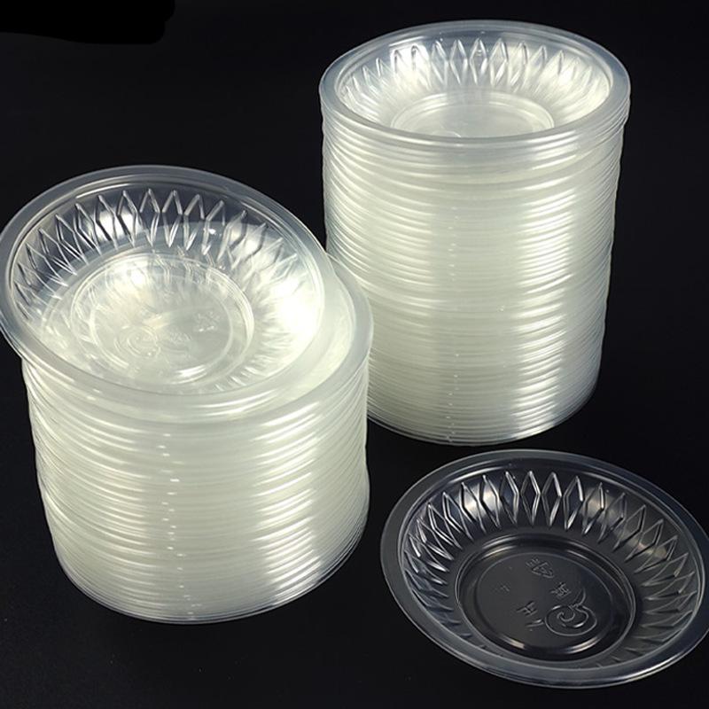 

Transparent Round Plastic Lunch Box with Lid: Ideal for Ingredients, Desserts, and Packing.