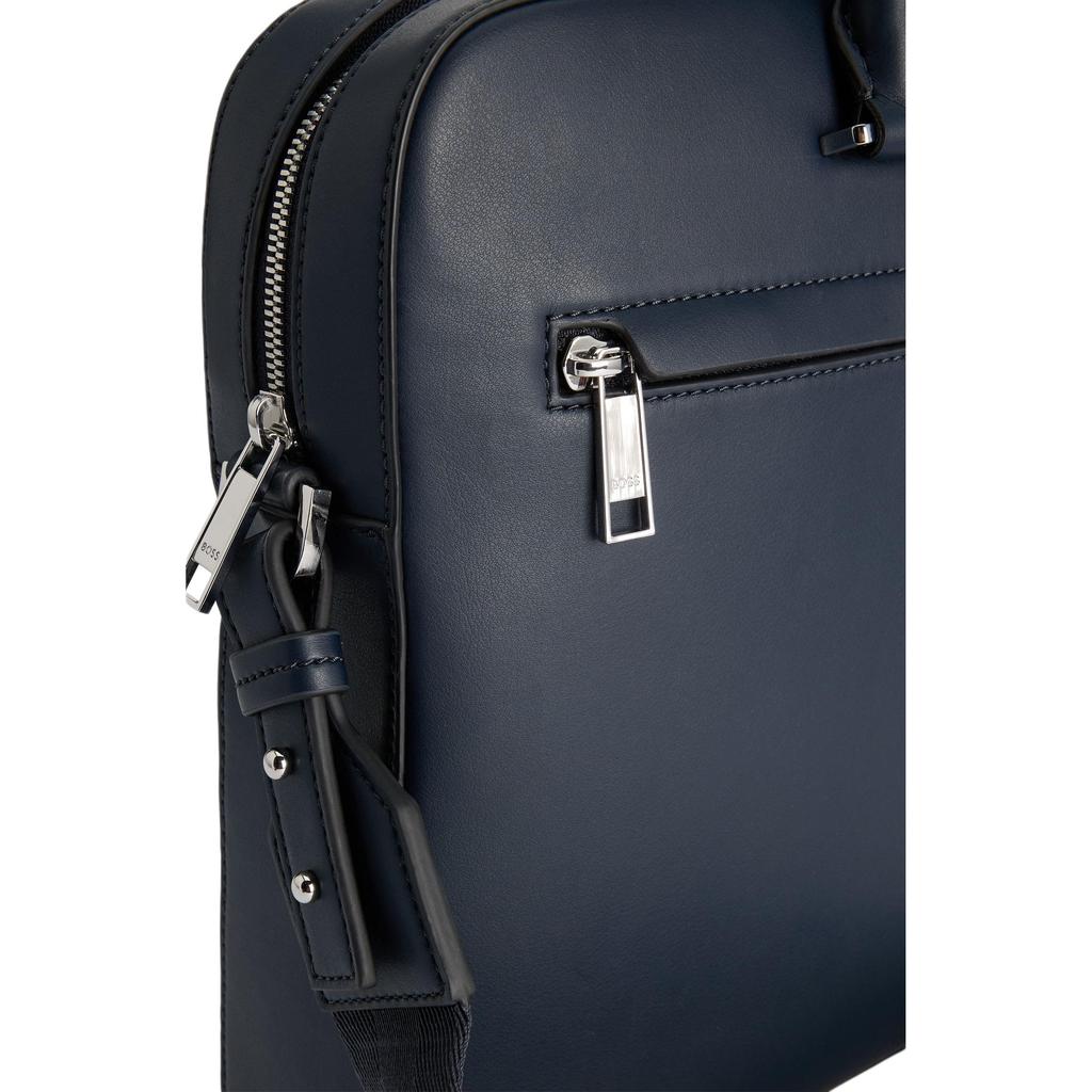 Hugo Boss Textured Decor Synthetic Leather Tote Briefcase Unisex bags Dark-Blue 50540308
