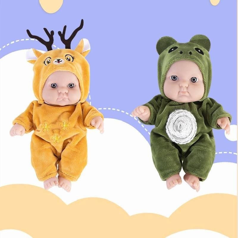 Adorable 8-inch Plush Reborn Doll Panda Realistic Baby Toy Birthday Gift For Girls