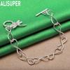 925 Sterling Silver Simple Dragonfly Side Chain Beautiful Bracelet Gift Jewelry