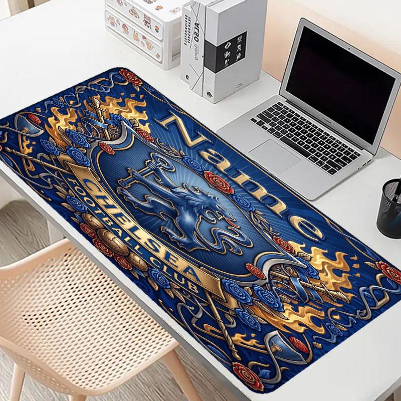 Custom Name Personalized Chelsea Football Club Pattern Mousepad, Laptop PC Desk Mat, Decorative Desk Mat for Home Keyboard Pad Gift