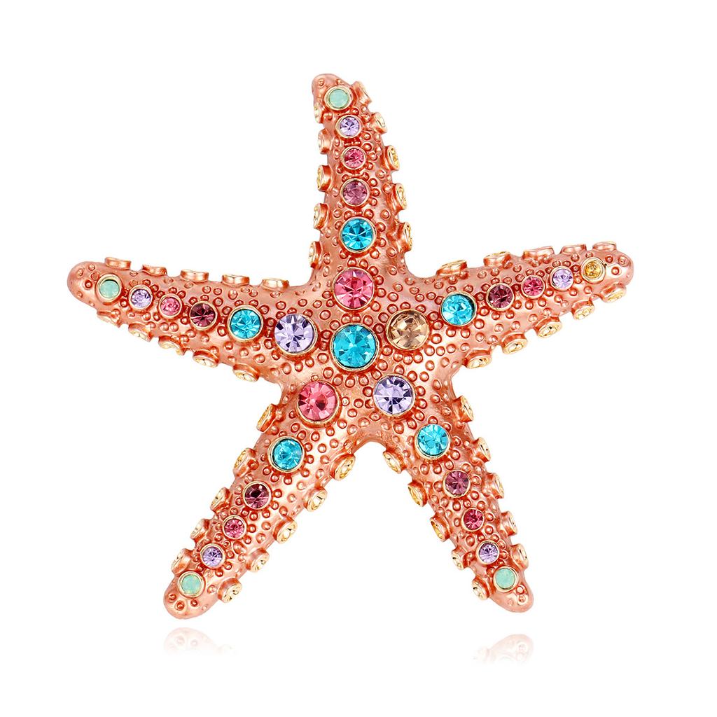 Klassische Strass-Seestern-Broschen für Damen Tier-Anstecker Lässige Party-Accessoires Geschenke Freunde