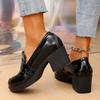 Fashion Women's Fashion Thick Heel Shoes Spring New Round Head Hollow Waterproof Anti-slip Wear-resistant High Heels