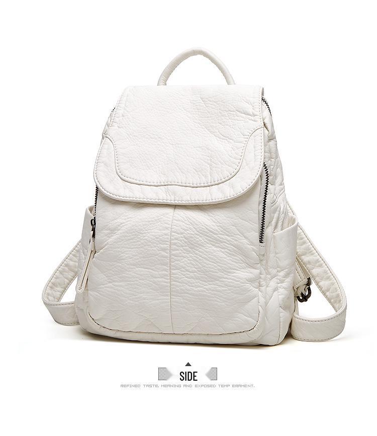 2024 Soft Leather Large Capacity Backpack for Women - Casual Fashion Schoolbag & Travel Bag (Spring/Summer New Arrival)