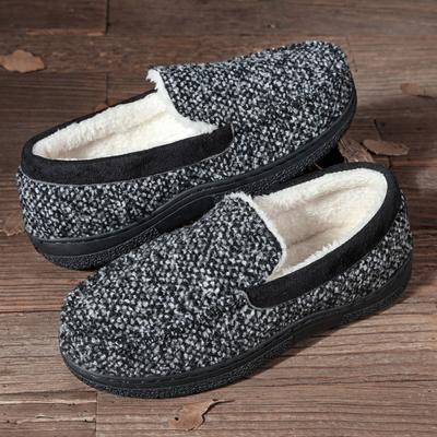Neue Herren-Wollmarken-Schuhe für Wärme zu Hause und getragene, rutschfeste, verdickte Baumwollpantoffeln