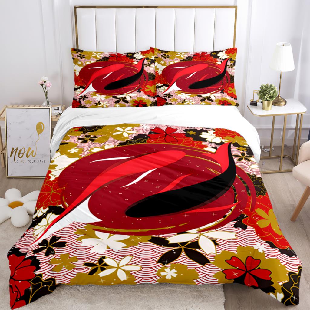Fashionable Tai Chi Chinese HD Print 3 - Piece Bedding Set, for Children & Adults, with Quilt Covers & Pillowcases