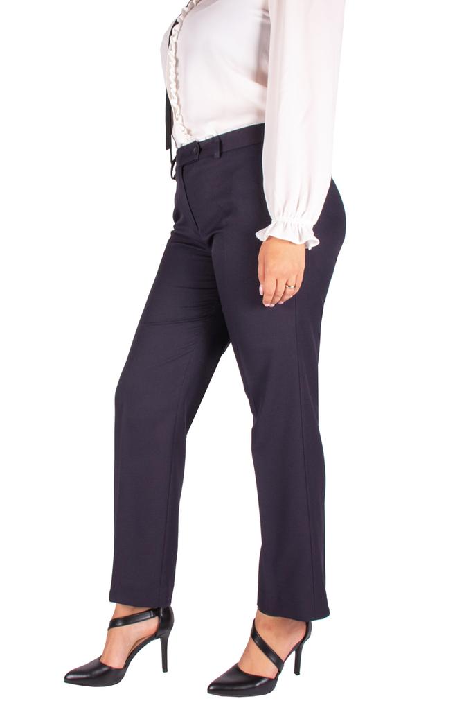 Firi Eleganckie Spodnie Damskie Granatowe Z Wysokim Stanem W Kant 40 /29 L