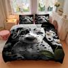 3pcs Dalmatian Puppy with Daisies Comforter Set, Includes One Quilt Cover and Two Pillowcases (No Core), Anime Cartoon, Bedroom and Guest Room