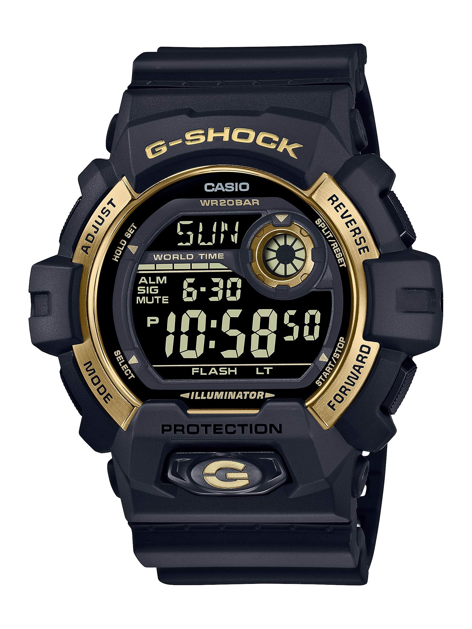 

Мужские часы Casio G-Shock Quartz с ремешком из смолы, черные, 29,4 дюйма, повседневные (модель: G-8900GB-1CR)