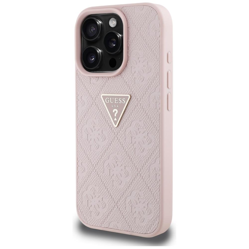 Etui Guess Hot Stamp 4G Pattern Triangle Metal Logo Do Iphone 16 Pro Max Różowy