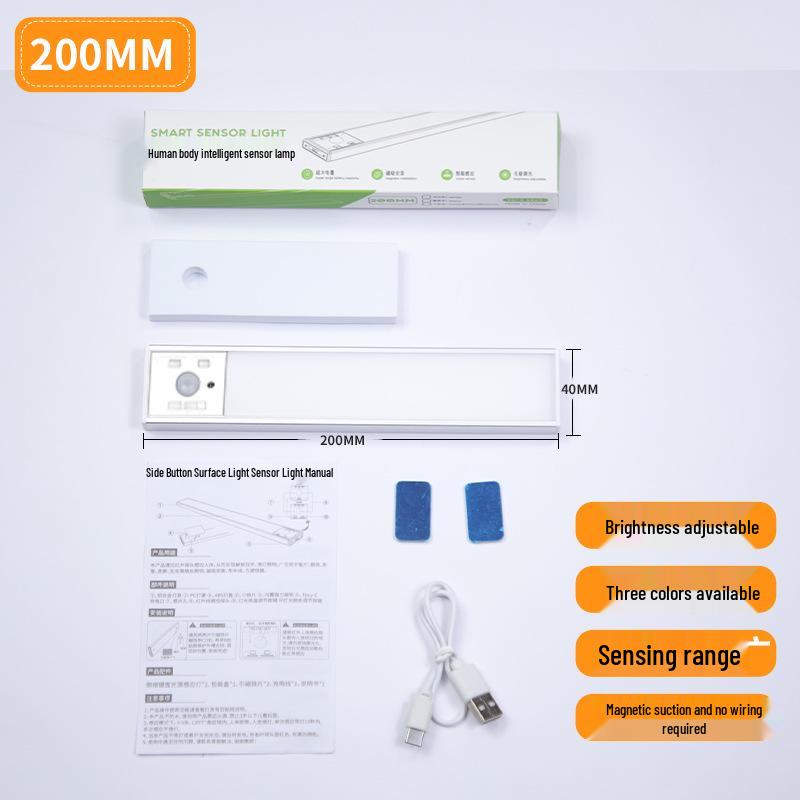 Rechargeable Magnetic Induction LED Night Light for Wardrobes, Cabinets, and More; No Wiring Needed