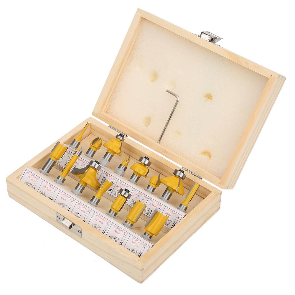 

Набор из 15 твердосплавных фрезерных фрез для деревообработки с ящиком для хранения, хвостовик 8 мм