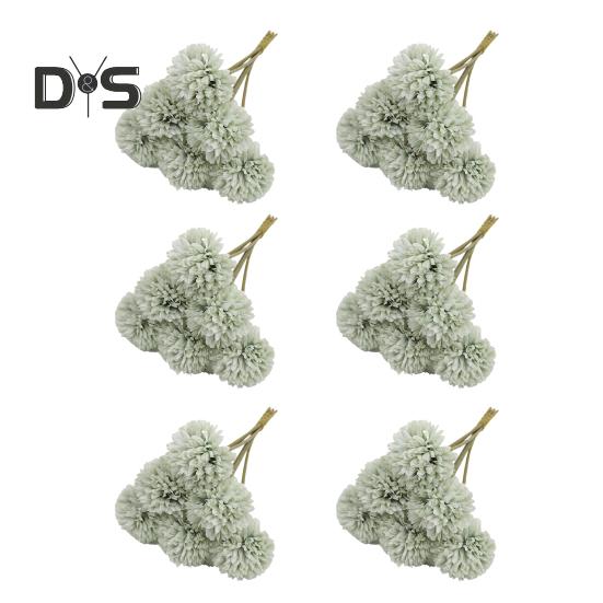 6 Stück künstliche Chrysanthemen-Bälle, realistisch, UV-beständig, künstliche Seidenblumen, für Hochzeiten, Partys, drinnen und draußen, Büro, Tischdekoration, Kunstblumen