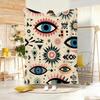 Classic motif E-Evil Eye Throw Lightweight 240g Flannel Blanket Soft Skin-friendly for Summer Cooling