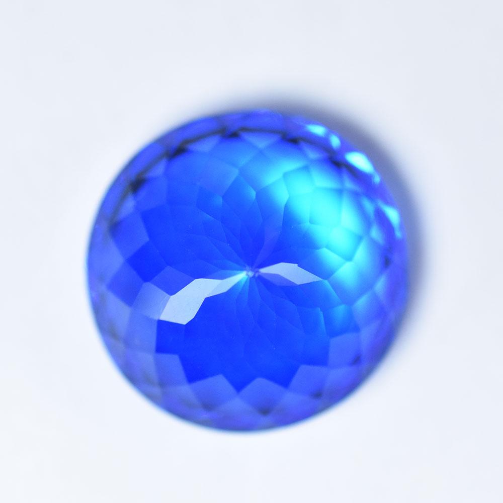 19.60 Ct Natural Kashmiri Blue Sapphire Round Cut   Loose Gemstone