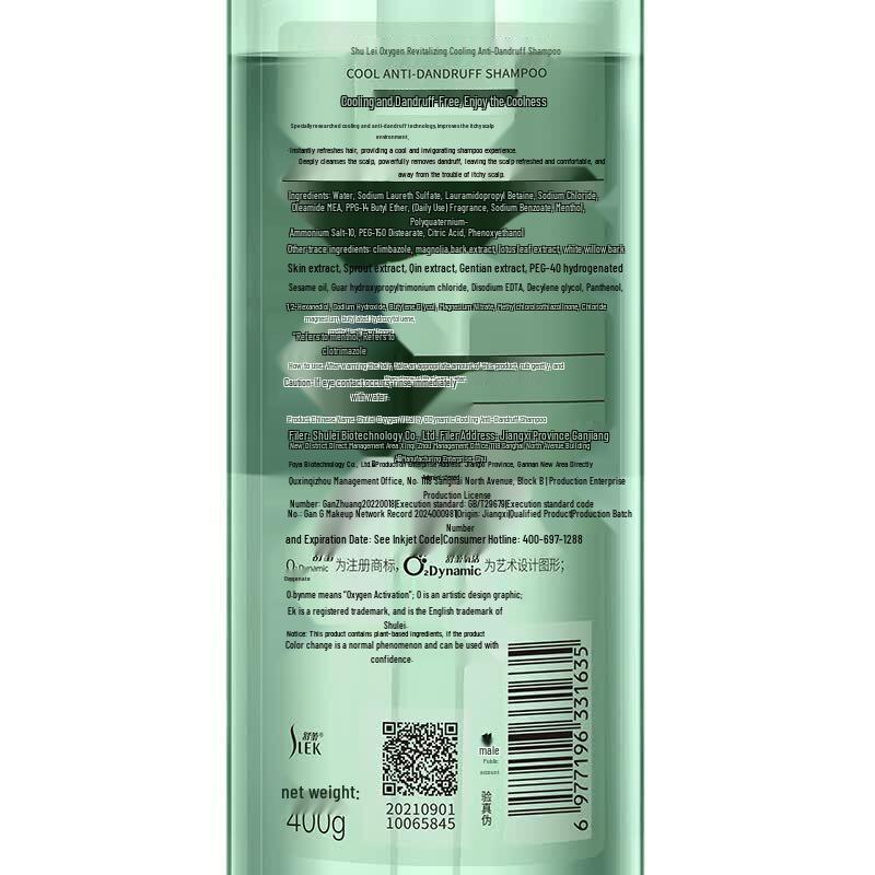 SLEK O₂ Dynamic Cooling Anti-Dandruff Shampoo